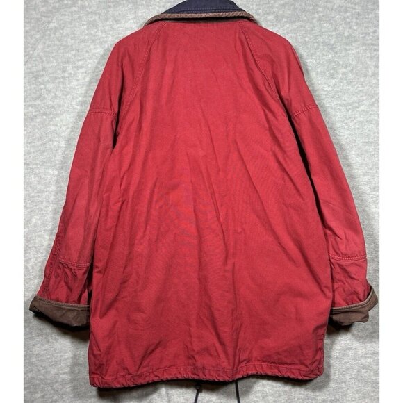 Timberland Weathergear Mens Jacket Sz L Red Leather Trim‎ Chore Barn Casual - Picture 6 of 6